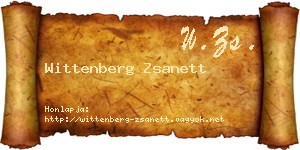 Wittenberg Zsanett névjegykártya